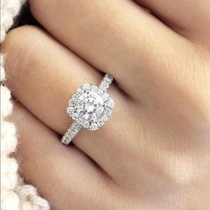 925 Silver White Sapphire Ring